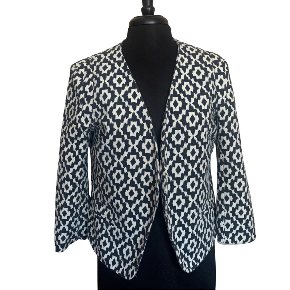 BLACK RAINN Black Cream Open Jacket Size Large